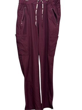 Med Couture Wine Burgundy Cargo scrub Pants